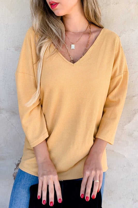Ribbed Front Knot Detail Top Yellow